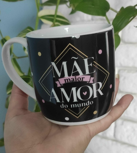 Caneca Porcelana Urban - Mãe Maior Amor do Mundo 300ml - Brasfoot
