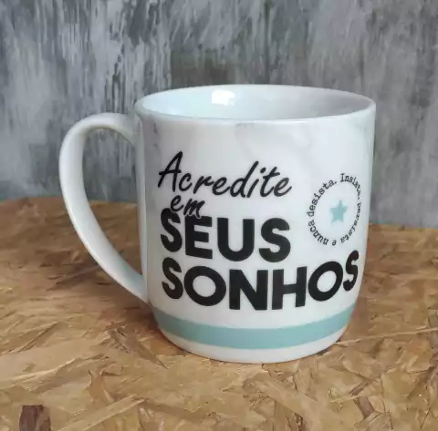 Caneca Porcelana Urban - Acredite em Seus Sonhos 300ml - Brasfoot