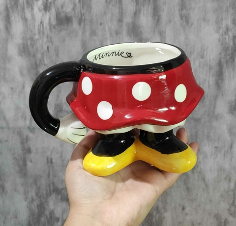 Caneca Porcelana Corpo Minnie Mouse Disney 350ml