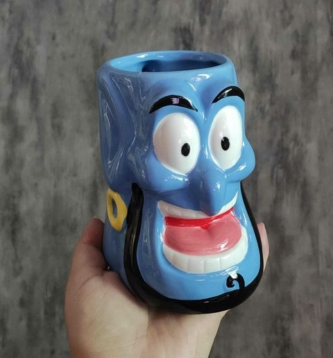 Caneca Porcelana Gênio da Lâmpada Aladdin Disney 440ml