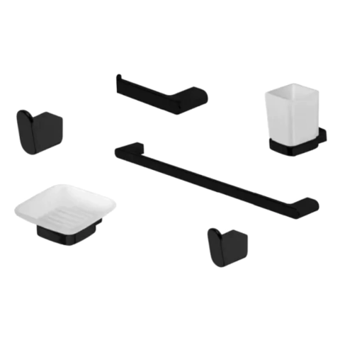 Peirano Accesorios De Baño Kit 6 Piezas Soria Black 16006BL