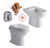 Combo Ferrum Bari Inodoro Corto + Bidet + Válvula + Tapa Tecla 0368.02
