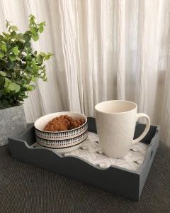 Mug cerámica flor