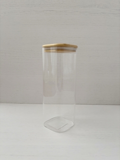 Frascos de vidrio con tapa de bambu - tienda online