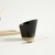 SET X 4 COPETINEROS DE CERAMICA NEGRA BASE BAMBOO Y CUCHARAS DORADAS 30X8 CM - comprar online