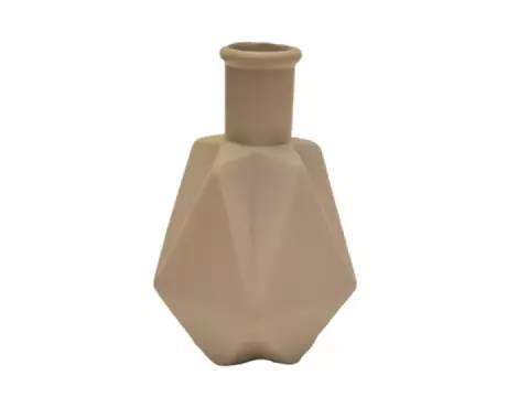 Florero jarron facetado gris