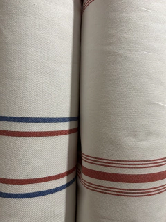 Lienzo rayado Blanco rayas rojas - comprar online