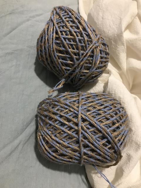 Cordón de Yute y Algodón Celeste
