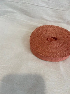 Cinta hilera con Lurex salmon -2 cm-