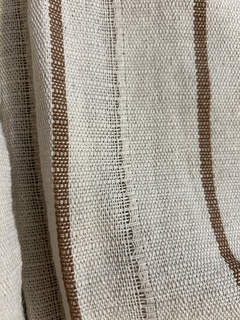 Manta Tejida de Hilo Natural raya Beige 1.70 de ancho - comprar online
