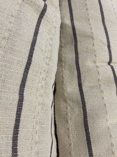 Manta Tejida de Hilo Natural raya Gris 1.70 de ancho - comprar online