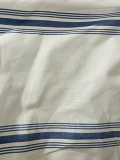 Lienzo rayado Blanco rayas celeste - comprar online