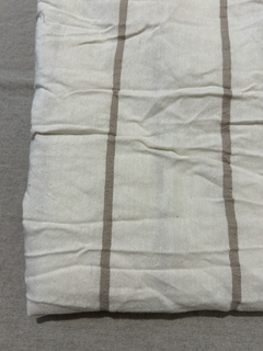 Tusor pesado rayado color off white Raya Caqui 2.90 de ancho