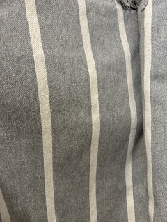 Manta Tejida gris raya natural 1.60 de ancho