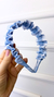 Tiara babado xadrez azul - comprar online
