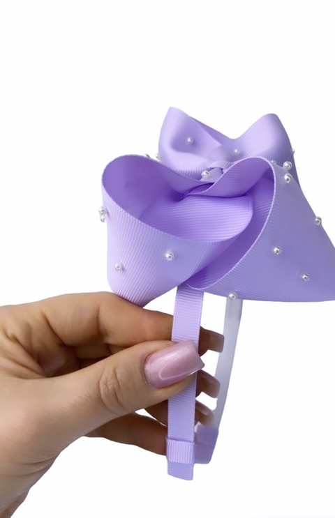 Tiara Laço G com pérolas