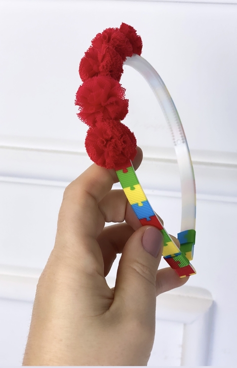 Tiara pompom Autismo