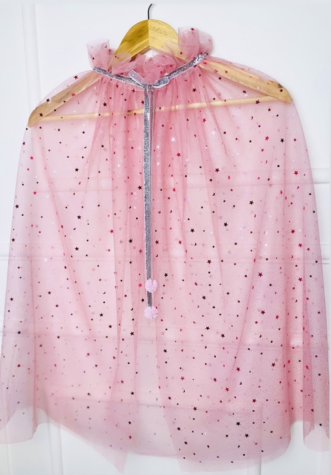 Capa princesa tule estrelinhas