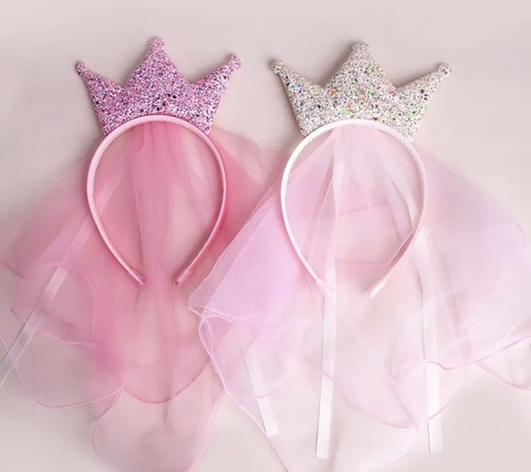 Tiara princesa com véu
