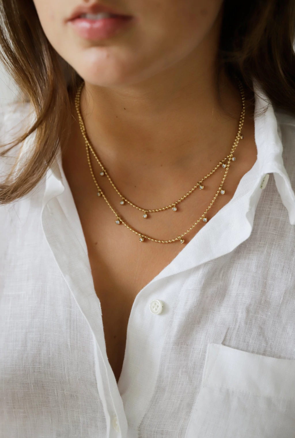 Collar Bolita con Circonios