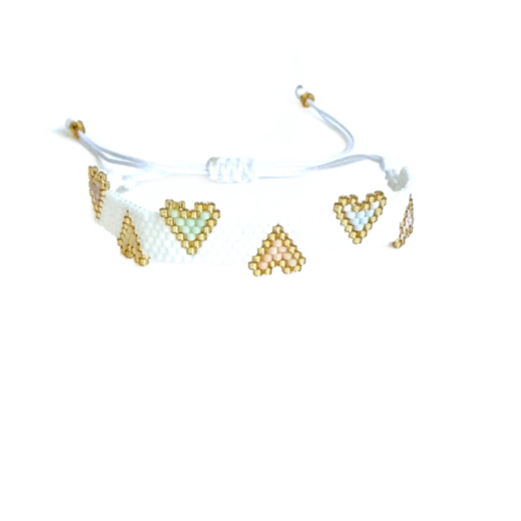 Pulsera Corazones Rosa y Celeste