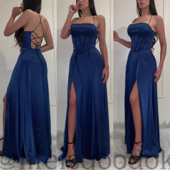 Falda Angie Doble Tajo Azul Marino