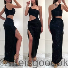 Vestido Ibiza Glitter Negro