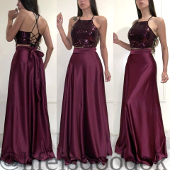 Falda Raso Borravino - comprar online