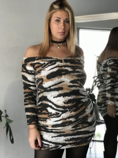 Vestido lanilla print - comprar online