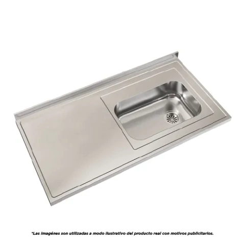 JOHNSON - MESADA DE 120CM CON BACHA ZZ52 ACERO 430 DERECHA - SKU - 38150 - comprar online