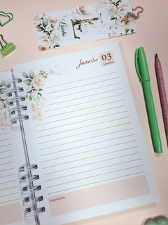 Agenda 2025 1 dia Floral Rosa tamanho A5 na internet