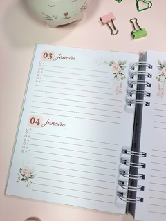 Agenda permanente 2 dias Floral Rosa tamanho A5 na internet