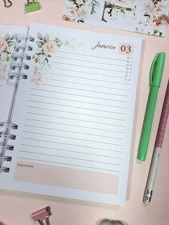 Agenda permanente 1 dia Floral Rosa tamanho A5 na internet