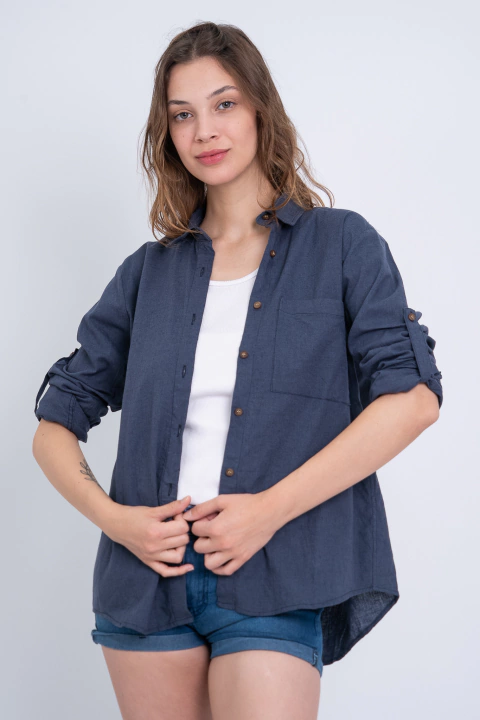 CAMISA TASHA LINO AZUL