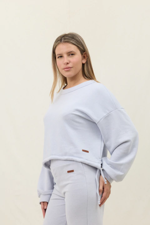BUZO DANI CROP RUSTICO CELESTE - comprar online