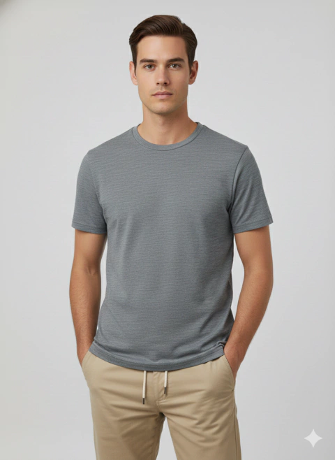 REMERA OLD REGULAR FLAME GRIS