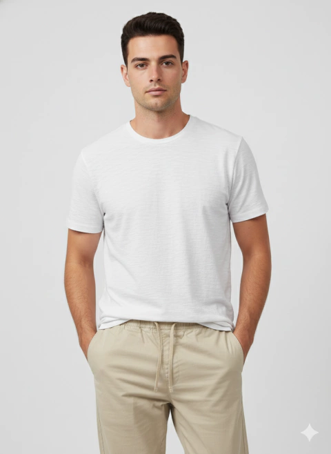 REMERA OLD REGULAR FLAME BLANCO