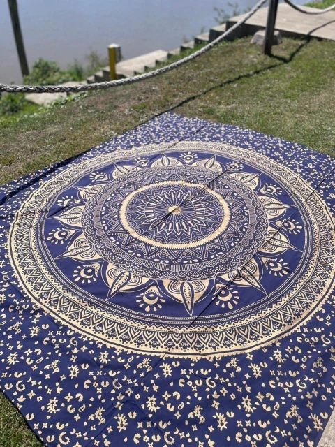 Cubrecama Gold 100% algodón de India azul marino - comprar online