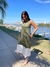 Vestido Mar Angel de modal verde musgo y blanco - comprar online