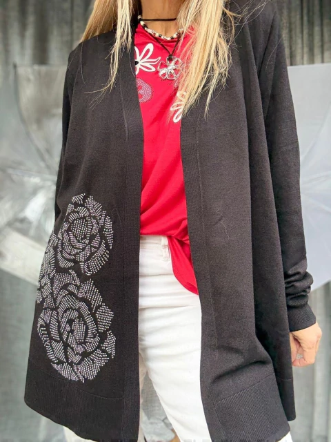 Saco Hada de lana negro y strass - comprar online