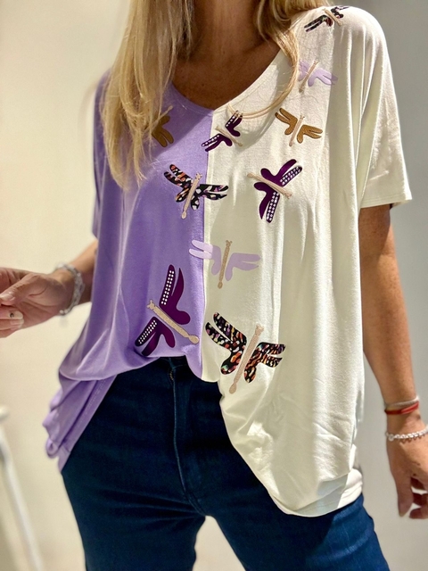 Remeron de diseño Mini libélula lila de modal