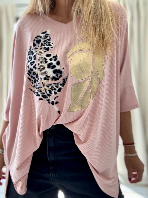 Remeron Doble Hojas de morley rosado