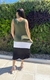 Vestido Mar Frey de modal verde musgo, blanco y negro - tienda online