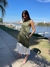 Vestido Mar Angel de modal verde musgo y blanco en internet