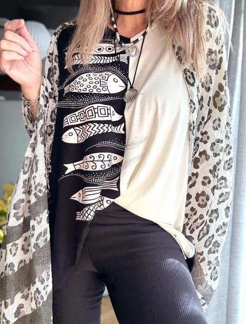 Pashmina print gris - comprar online