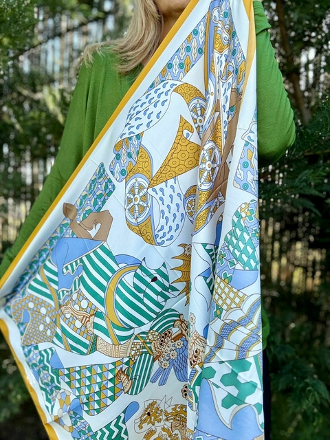 Maxi Pañuelo de seda estampado F