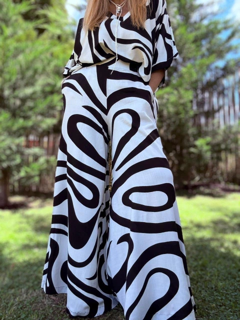 Combi U Remeron y palazo de lino elastizado