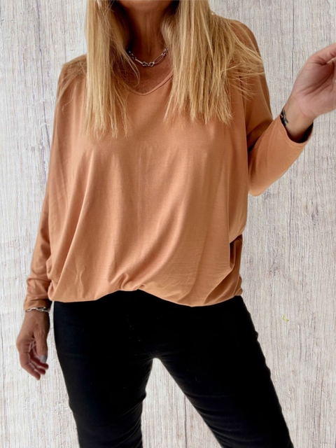 Remeron Sofi de modal mangas largas habano