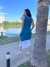 Vestido Mar Angel de modal azulino y blanco - tienda online
