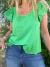 Blusa Samil de lino verde con vuelos en internet